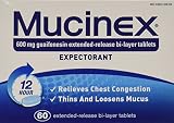 Mucinex extended release, bi-layer tablets, 60 ct