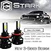 Stark APX 90W 9600LM 3-Sided LED Light 6000K White High Power Kit Dual Hi/Lo Beam Headlight Replace Halogen Bulbs - H13 (9008)