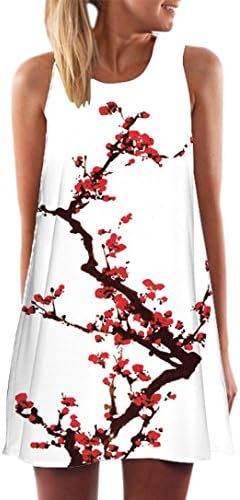 Women Dress Daoroka Sexy Plus Size Off Shoulder Floral Print Sleeveless Casual Loose Evening Party Maxi Beach Mini Skirt