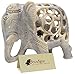 10 Inch Impossible Art - Handmade Soapstone Elephant Figurine Sculpture of Mother Elephant with Baby Inside - Unique Elephant Decor Statue