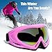 MIGAGA UV Protection Ski Goggles Adjustable Portable Motorcycle Bicycle Goggles Dustproof Scratch-Resistant CS Army Tactical Military Goggles Windproof Snowmobile Eyewear Outdoor Riding Glasses (Pink)