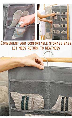 AARainbow Dual-Sided Hanging Closet Organizer with 30 Pocket for Underwear Stocking Toiletries Accessories Bra Dresser Panty Socks Drawers Home Basics 15.7 in31.5 in (Beige)