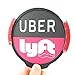 Fomei Uber & Lyft Creative Led Light Sign Car Logo - Uber LED Flashing Car Glow Cycle Sticker White Light Sign Sticker On Window with Intelligent Induction - Bright Glowing Wireless UBER LYFT Signs