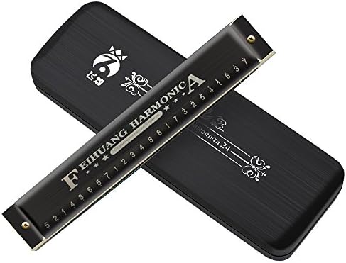 Harmonica for Beginners,Harmonica,Key of C - 24 Holes Double Tremolo Harmonica for Kids with Case