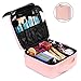 NiceEbag Travel Makeup Bag Portable Makeup Train Case for Women Cosmetic Case Storage Organizer with Adjustable Dividers for Cosmetics Make Up Tools Toiletry Jewelry Digital accessories,New Rose Gold