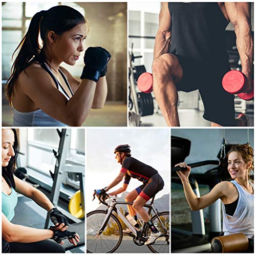 Hbao Leder Gewichtheben Fitnesshandschuhe Anti-Rutsch Leder Handgelenk Unterstützung Fitnessstudio Handschuhe für Männer… – Bild 3