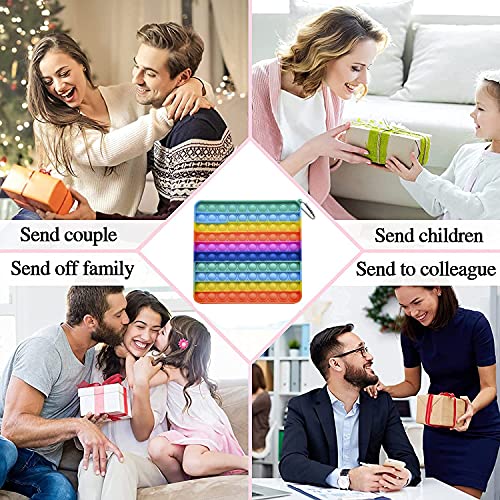 2 Pack Giant Jumbo Large Big Size Pop Fidget Toys Its Rainbow Poppers Push Pop Bubble Fidget Popping Sensory Fidget 100 Bubbles Reliever Silicone Fidget Mega Huge for aldult Boys Girls(Square, Heart)…