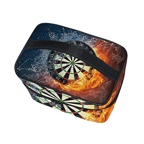 LORVIES Darts Board Cosmetic Bag Canvas Travel Toiletry Bag Top Handle Single Layer Makeup Bag Organizer Multi-function Cosmetic Case for Women