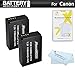 2 Pack Battery Kit For Canon EOS SL1 DSLR , EOS M, EOS M Mirrorless Digital Camera Includes 2 Extended Replacement (1150Mah) For Canon LP E12 Batteries + LCD Screen Protectors + MicroFiber Cleaning Cloth