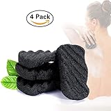 Miss Gorgeous Konjac Sponge Set with Activated Bamboo Charcoal - Body & Facial Sponge Exfoliator Cleansing Sponge for Skin Care (4 Pack)