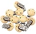 Suspender Clips Wooden Natural Round Pacifier Clips for Making Pacifier Attachments Toy Holder Clip DIY Pacifier Clip (Wood, 15 pcs)