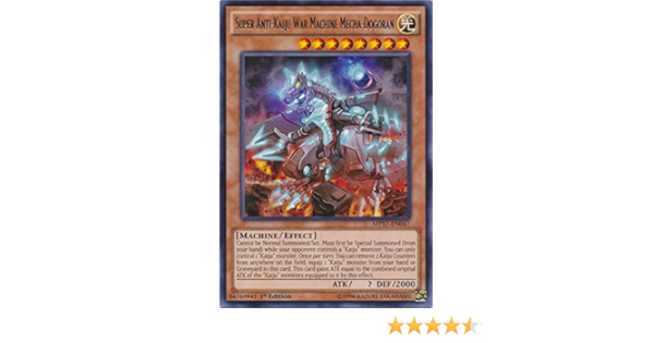 Amazon Com Yu Gi Oh Super Anti Kaiju War Machine Mecha Dogoran Mp17 En047 Rare 1st Edition 17 Mega Tin Mega Pack 1st Edition Toys Games