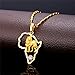 U7 Africa Map Pendant With Lion 18K Gold Plated Flat Chain Women Men Necklace
