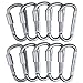 KAMOTA 10PCS Aluminum D Ring Locking Carabiner with 10PCS Key Ring, Premium Durable D Ring Carabiner Clip for Home Camping Fishing Hiking Traveling and Keychain