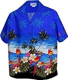 Womens Parrots Beach Border Hawaiian Shirt