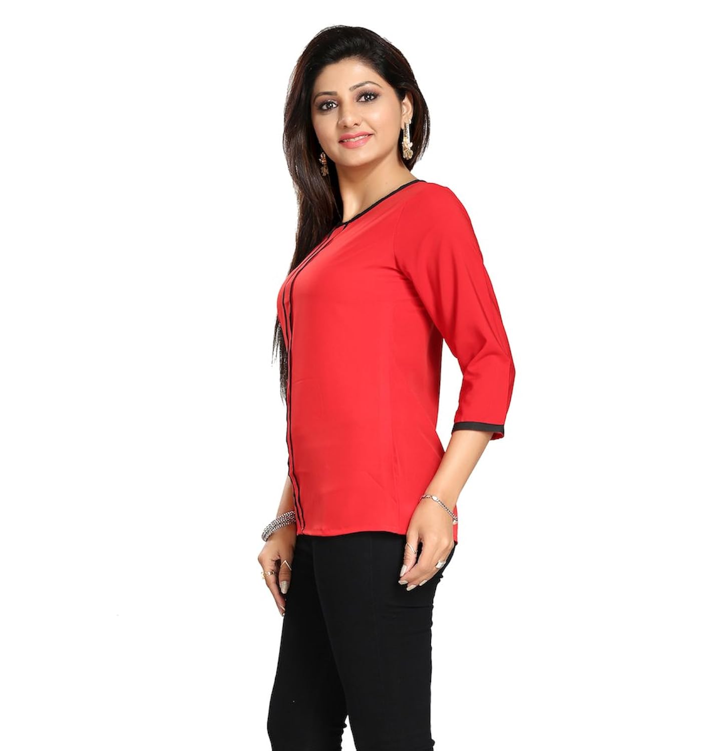 alc creations women's faux crepe top