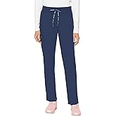 Med Couture Scrub Pants for Women, Jersey Waist Yoga Bottoms, 6 Pockets with Mid Rise Drawstring Waistband - MC7725