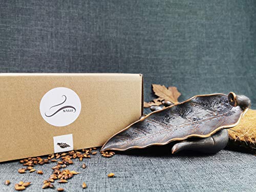 NAGU Incense Holders for Sticks,Long Ceramic Incense Ash Tray,Leaf Shape,Home Decor Artwork (Lotus Leaf)