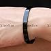 Xiaodian Titanium Stainless Steel Couple Cuff Bracelet Polished Pure Black Plated Finish Bangle Anti-Allergy/Anti-Color Fading