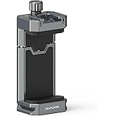 Leaplumin Aluminum Phone Mount for Tripod, Adjustable Phone Tripod Mount with Cold Shoe & Arca Swiss Quick Release Plate,Universal Adjustable Clamp Suitable for iPhone 14 pro/13 Pro/12/11/Samsung