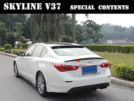 Amazon Sk008 Nissan Skyline スカイラインv37セダン カスタム外装パーツ カーボン リアウィングスポイラー ルーフスポイラー 1p リアスポイラー 車 バイク
