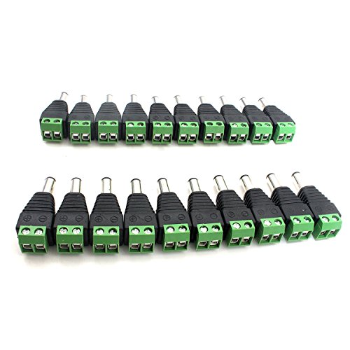 ZRAMO 20 Pcs Q9 Screw Terminal Camera Video BNC Male Balun Adapter Connector for Coax CAT5 CCTV Security Camera