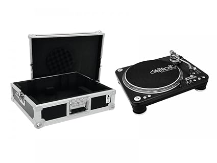 OMNITRONIC Set DD-5220L Plattenspieler sw + Case Tour Pro schwar