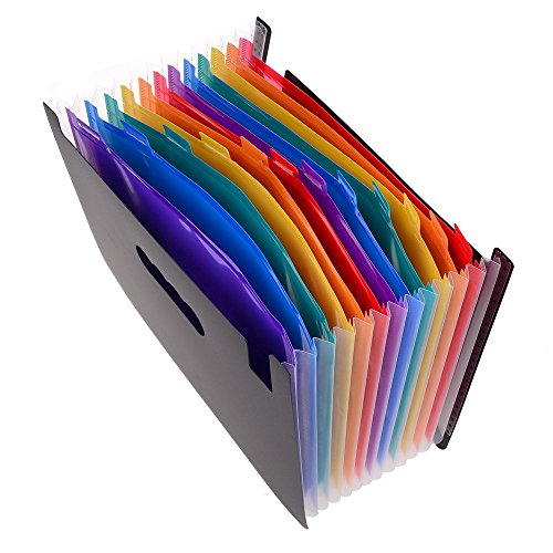 12 Pockets Expanding Files Folder/ A4 Expandable File organizer/ Portable Accordion File Folder/ High Capacity Multicolour Stand/ Plastic Business File Organizer Box-by Blinyang - Thumbnail 6