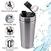 Stainless Steel Protein Shaker Bottle Insulated Keeps Hot/Cold Dishwasher Safe/Double Wall/Odor Resistant/Sweatproof/Leakproof/BPA Free 20 oz (Silver)