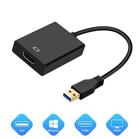 Adaptador USB a HDMI, USB 3.0 a HDMI 1080P HD Display Video ...