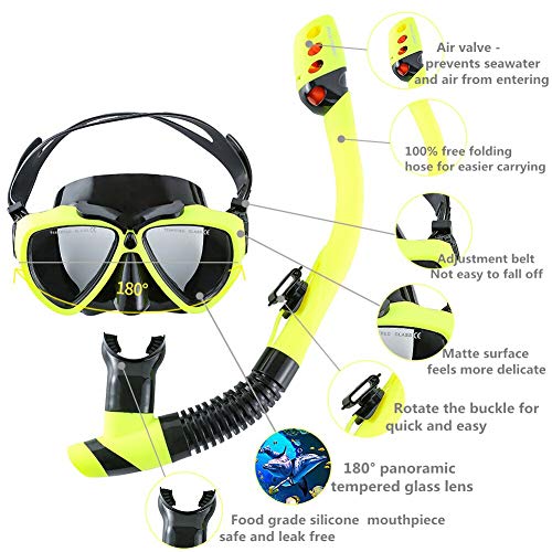 image for FinaTider Snorkel Mask - Impact Resistant Tempered Glass Diving Mask P