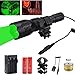 WindFire Waterproof 350 Lumens 250 Yards Green LED Coyote Hog Fox Predator Varmint Hunting Flashlight with Red Light LED Bulb Module Pressure Switch & Barrel Mount