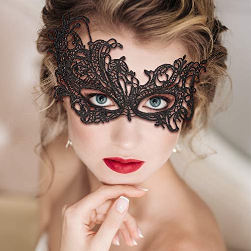 VGOODALL 12 STK. Venezianische Maske, Damen Spitze Augenmaske Geheimnisvolle Lace Maske für Halloween Party