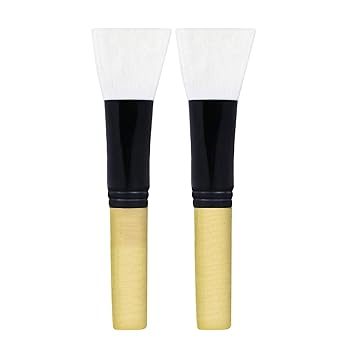 Kylie Mini Vegan Face Pack Brush For Face Mask For Women & Men, 2 Pack, No Animal Hair With Natural Wooden Handle