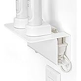 OAPRIRE Electric Toothbrush Holder for Bathroom, Acrylic Electric Toothbrush Holder Wall Mounted Come with Cable Organizer, Saving Space and Convenient Charging - White
