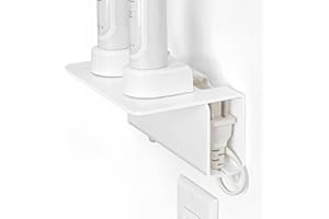 OAPRIRE Electric Toothbrush Holder for Bathroom, Acrylic Electric Toothbrush Holder Wall Mounted Come with Cable Organizer, Saving Space and Convenient Charging - White