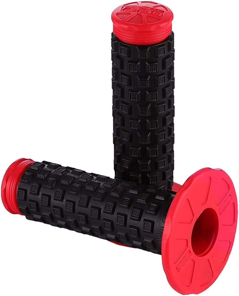 Motorcycle Grips 7/8" Dirt Bike Grip Pillow Top Grips Rubber Anti-slip Universal Handlebar Racing Grip for Motocross ATV CR80R CR85 CRF150R CR125R CR250R CRF450R CRF150F CRF230F CRF450F Red: Automotive