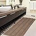 H.VERSAILTEX Bath Rugs for Bathroom Non Slip Bath Mats Extra Thick Chenille Striped Bath Rug Runners 47