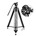 COOCHEER Professional Video Tripod, Heavy Duty Tripod System with 360 Degree Fluid Drag Video Head, 1/4