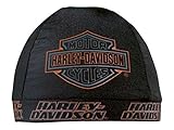 Harley-Davidson Mens Strong HD B&S Black Nylon Skull Cap, SK98630