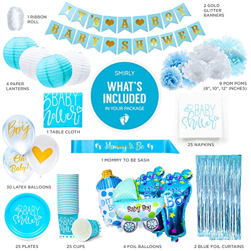 SMIRLY Baby Shower Decorations for Boy Baby Boy Baby Shower