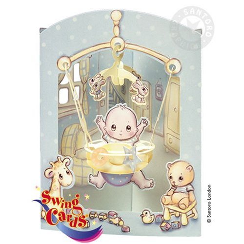 Santoro Interactive 3-D Swing Greeting Card, Baby Boy (SSC54)