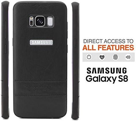 KUKRIE Premium Plain leatherite Back Cover Case for Samsung Galaxy S8 - Black