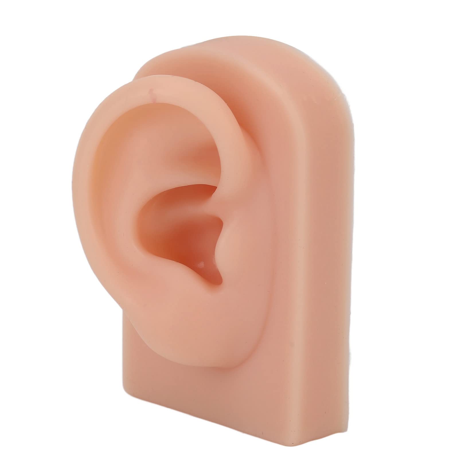 Silicone Ear Model, Reusable Simulation Human Ear Model, Soft Flexible Right Ear, for Ear Piercing Training And Earrings Display(Dark Complexion)