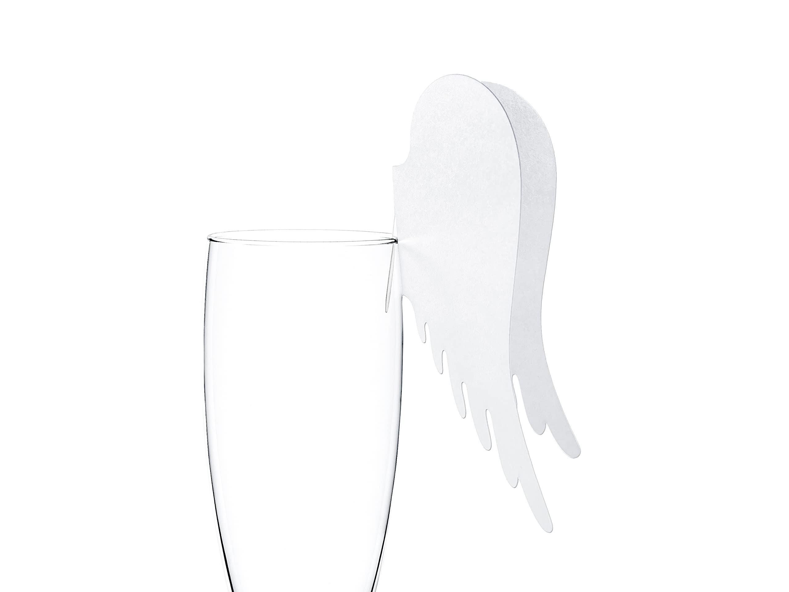 PartyDeco CF 10 Place Cards Angel Wings Decoration Paper White