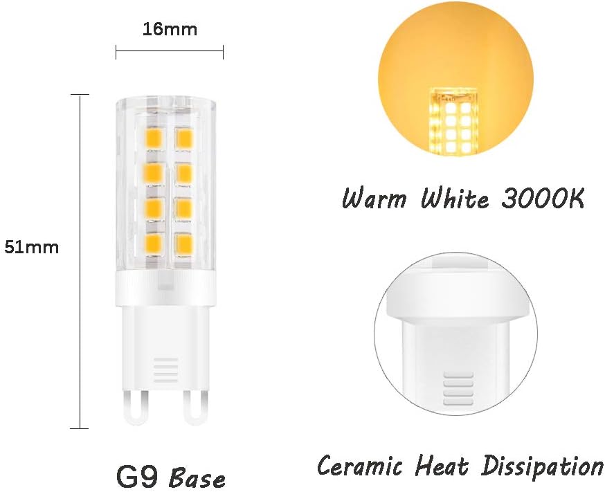 ENGEYA G9 4W LED Light Bulb,4W Energy Saving Bulbs,SMD 2835 LED Lamp,40 Watt Halogen Bulb Equivalent,400Lumens/360° Beam Angle/Non-Dimmable - Image 3