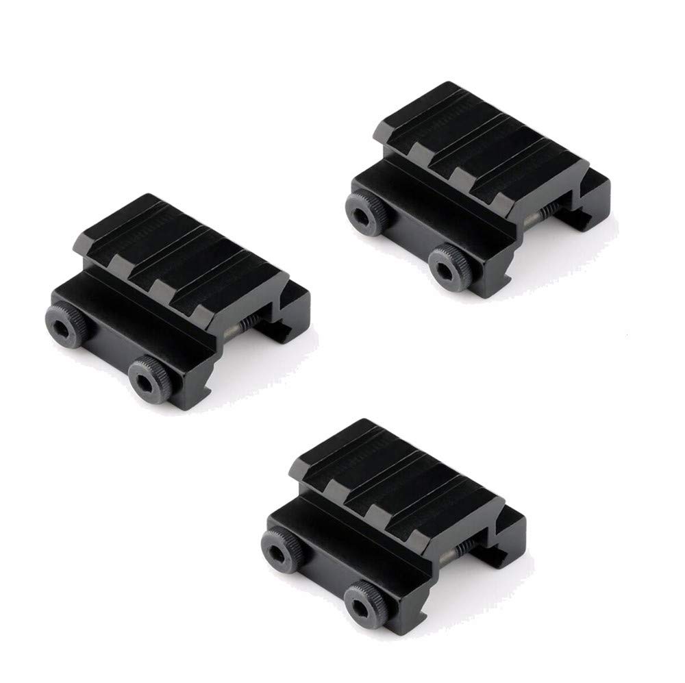3X Short Riser Rail Mount, 3 Slots Low Profile Picatinny Weaver Sight Scope Rail Riser Mount Scope Mount Rail Accessories