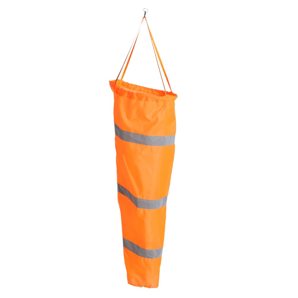 Orange Outdoor Airport Windsock Rip-Stop Wind Measurement Sock Bag with Reflective Belt(100cm)