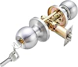 Qrity Stainless Steel Entrance Privacy Door Handle Lockset Key Locking 60/70mm view 2