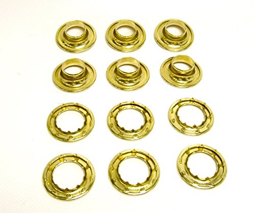 Grommets, #6 Brass, Heavy Duty Rolled Rim Spur, 3/4